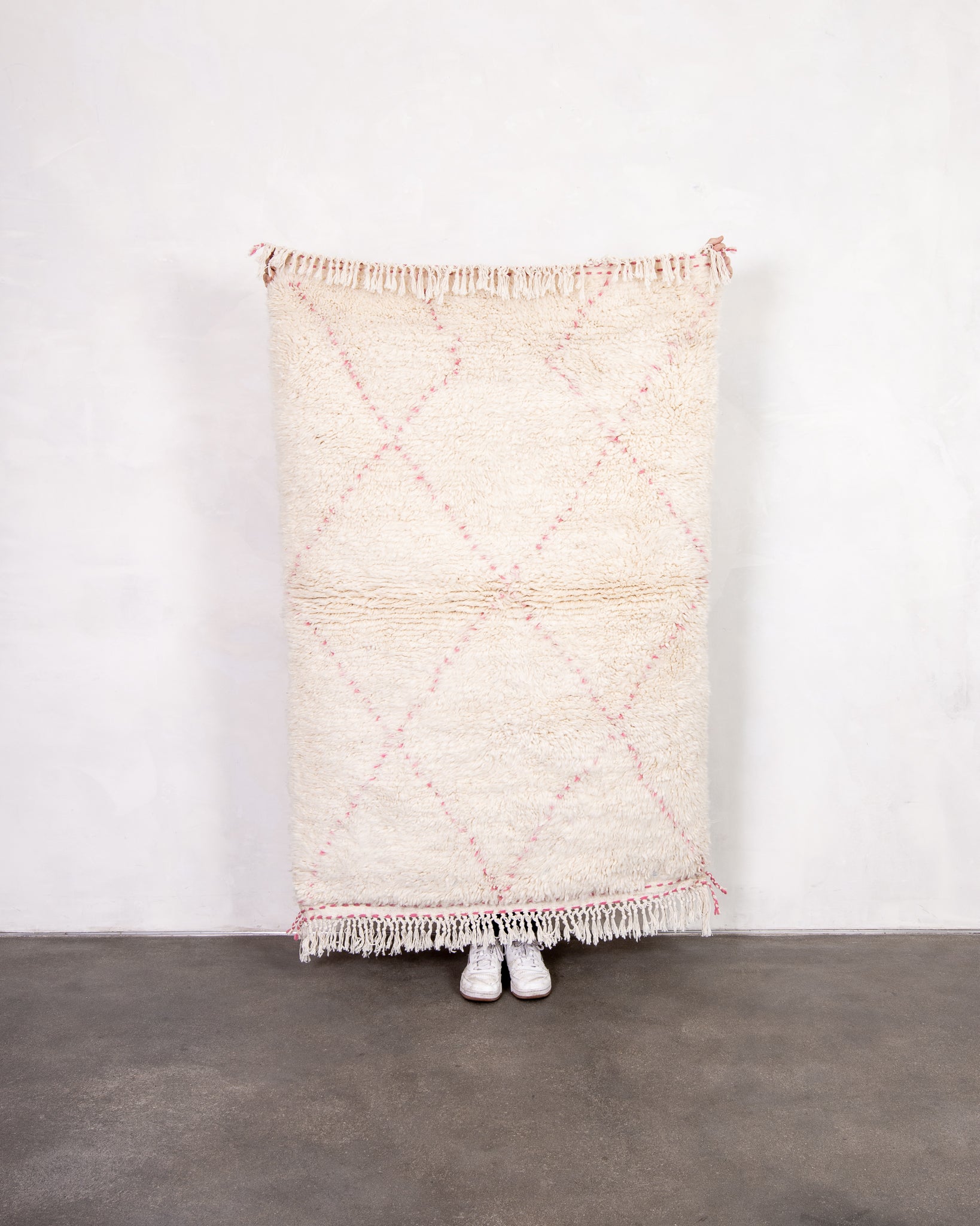 Modern designer handcrafted Berber rug from morocco Beniourain with beautiful colors and patterns